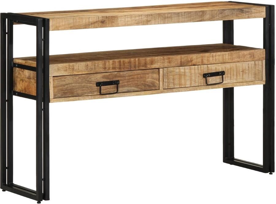 VidaXL Eindtafels Natuurlijke hout Massief ruw mangohout 120 x 33 x 75 cm