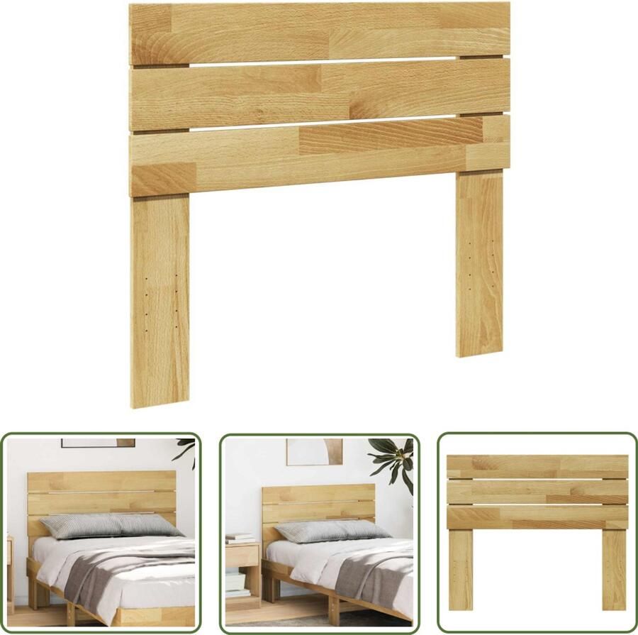 VidaXL Eiken Hoofdbord 80 cm massief hout eiken Massief Hout Bed Frame Slaapkamer