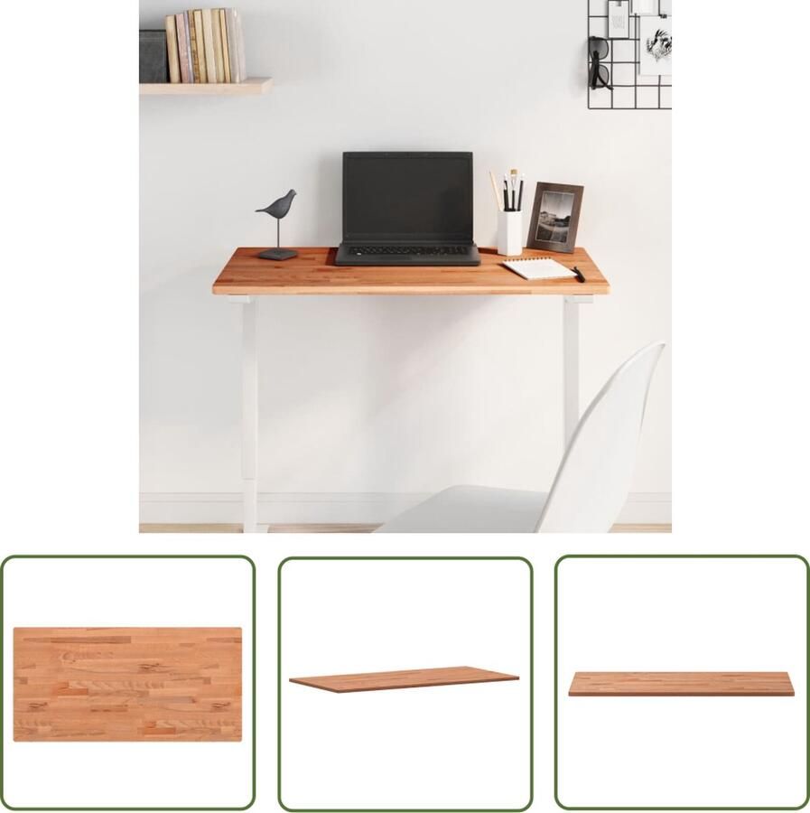 VidaXL Tafelblad rechthoekig 80x40x1 5 cm massief beukenhout Massief Houten Tafelblad Eiken Tafelblad Houten Tafelvlak Salontafelblad Barkrukje