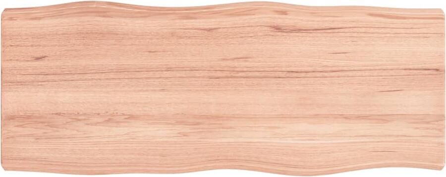 The Living Store Tafelblad natuurlijke rand 100x40x(2-6) cm eikenhout lichtbruin Tafelblad Eikenhout Houten Tafelblad Salontafel Eetkamertafel
