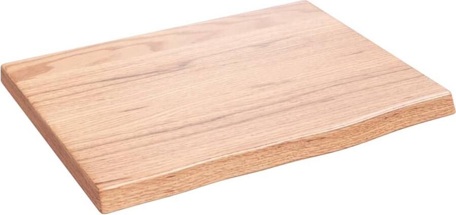 The Living Store Wandschap 40x30x2 cm behandeld massief eikenhout lichtbruin Wandplankje Houten Plank Eikenhouten Wandplank Rustic Wanddecoratie Vintage Wandplank