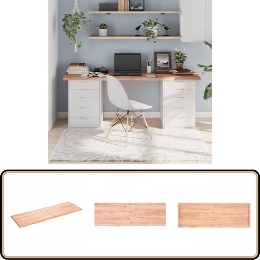 VidaXL eikenhouten tafelblad 180x60 cm lichtbruin Tafelblad Eikenhouten Tafelblad Massief Eikenhout Vintage Tafelblad Handgemaakte Tafel Salontafel Eethoekenset