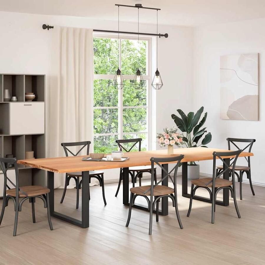 VidaXL Eikenhouten Tafelblad 320x120 cm Lichtbruin Eikenhouten Tafelblad Eetkamertafel Salontafel Rechte Tafel Grote Tafel