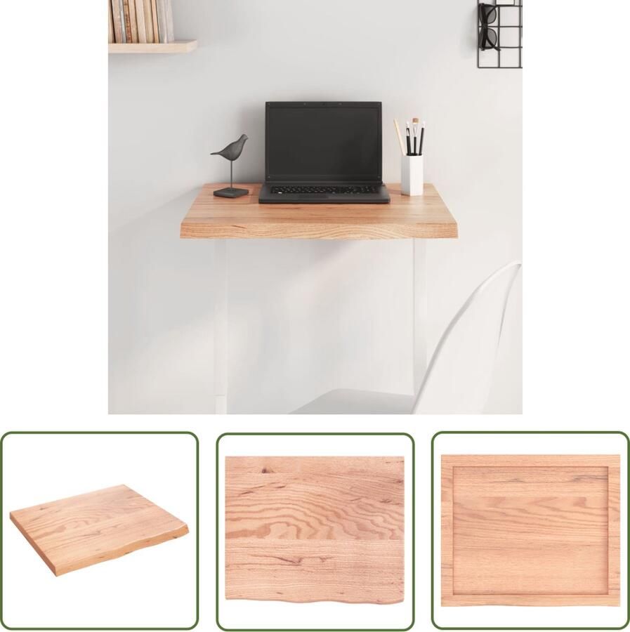 The Living Store Eikenhouten Tafelblad 60 x 50 x 4 cm Lichtbruin Met 1 Lange Natuurlijke Rand Tafelblad Eikenhouten Tafelblad Houten Tafelblad Vintage Tafelblad Industrieel Tafelblad