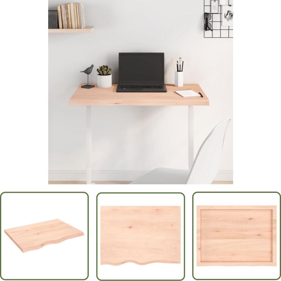 The Living Store Eikenhouten Tafelblad 80 x 60 x 4 cm Massief Onbehandeld Tafelblad Eiken Eikenhouten Tafelblad Massief Eiken Tafeltje Vervangen Tafelblad Diy