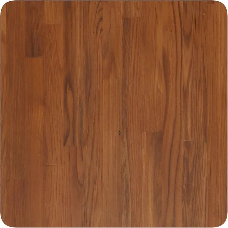 The Living Store Tafelblad vierkant 50x50x1 5cm behandeld eiken donkerbruin Tafelblad Eikenhouten Tafelblad Massief Eikenhouten Tafelblad Bruin Tafelblad Vintage Tafelblad