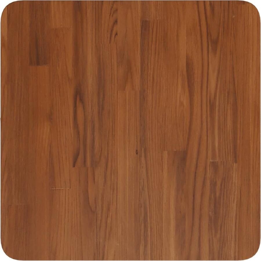 The Living Store Tafelblad vierkant 40x40x4cm behandeld eiken donkerbruin Massief Eikenhouten Tafelblad Eikenhouten Tafeltop Rustic Tafellaag Vintage Tafelblad Tweedehands Tafelblad