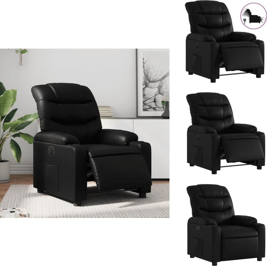 VidaXL Elektrisch Verstelbare Fauteuil Elektrisch Verstelbare Fauteuils Fauteuil Relaxfauteuil Fauteuil elektrisch verstelbaar kunstleer zwart