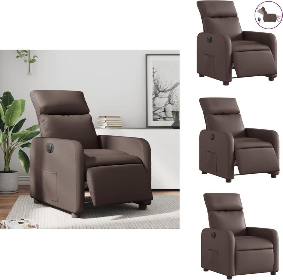 VidaXL Elektrisch Verstelbare Fauteuil Elektrisch Verstelbare Fauteuils Fauteuil Relaxfauteuil Fauteuil verstelbaar elektrisch kunstleer bruin