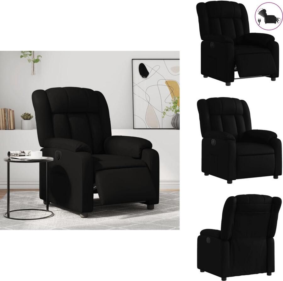 VidaXL Elektrisch Verstelbare Fauteuil Elektrisch Verstelbare Fauteuils Fauteuil Relaxfauteuil Fauteuil elektrisch verstelbaar kunstleer zwart