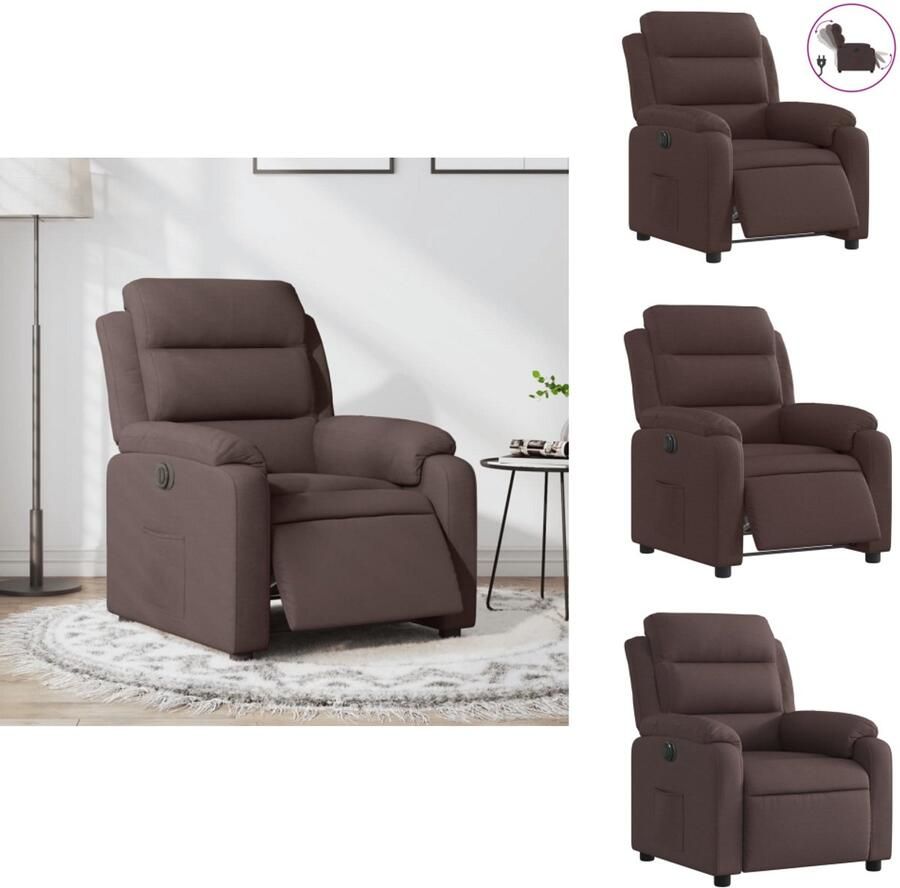 VidaXL Elektrisch Verstelbare Fauteuil Elektrisch Verstelbare Fauteuils Fauteuil Relaxfauteuil Fauteuil verstelbaar elektrisch stof donkerbruin