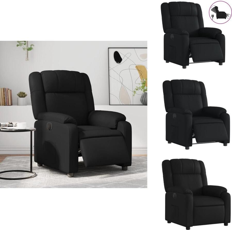 VidaXL Elektrisch Verstelbare Fauteuil Elektrisch Verstelbare Fauteuils Fauteuil Relaxfauteuil Fauteuil elektrisch verstelbaar kunstleer zwart