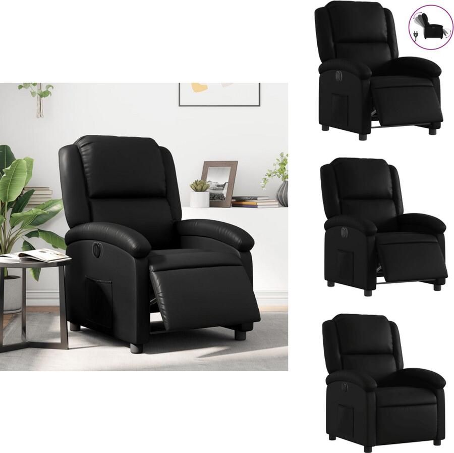 VidaXL Elektrisch Verstelbare Fauteuil Elektrisch Verstelbare Fauteuils Fauteuil Relaxfauteuil Fauteuil elektrisch verstelbaar kunstleer zwart