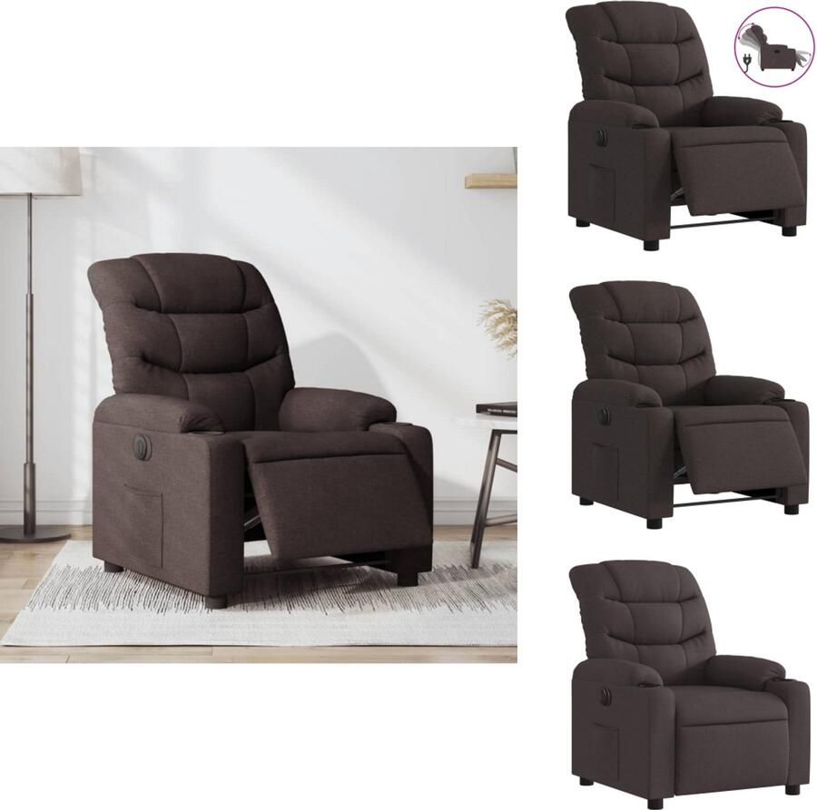VidaXL Elektrisch Verstelbare Fauteuil Elektrisch Verstelbare Fauteuils Fauteuil Relaxfauteuil Fauteuil verstelbaar elektrisch stof donkerbruin