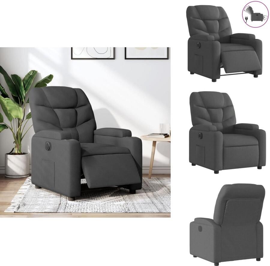 VidaXL Elektrisch Verstelbare Fauteuil Elektrisch Verstelbare Fauteuils Relaxfauteuil Draaifauteuil Fauteuil verstelbaar elektrisch stof zwart