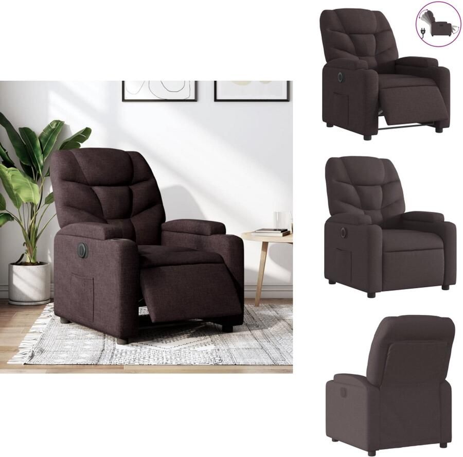 VidaXL Elektrisch Verstelbare Fauteuil Elektrisch Verstelbare Fauteuils Relaxfauteuil Draaifauteuil Fauteuil verstelbaar elektrisch stof donkerbruin
