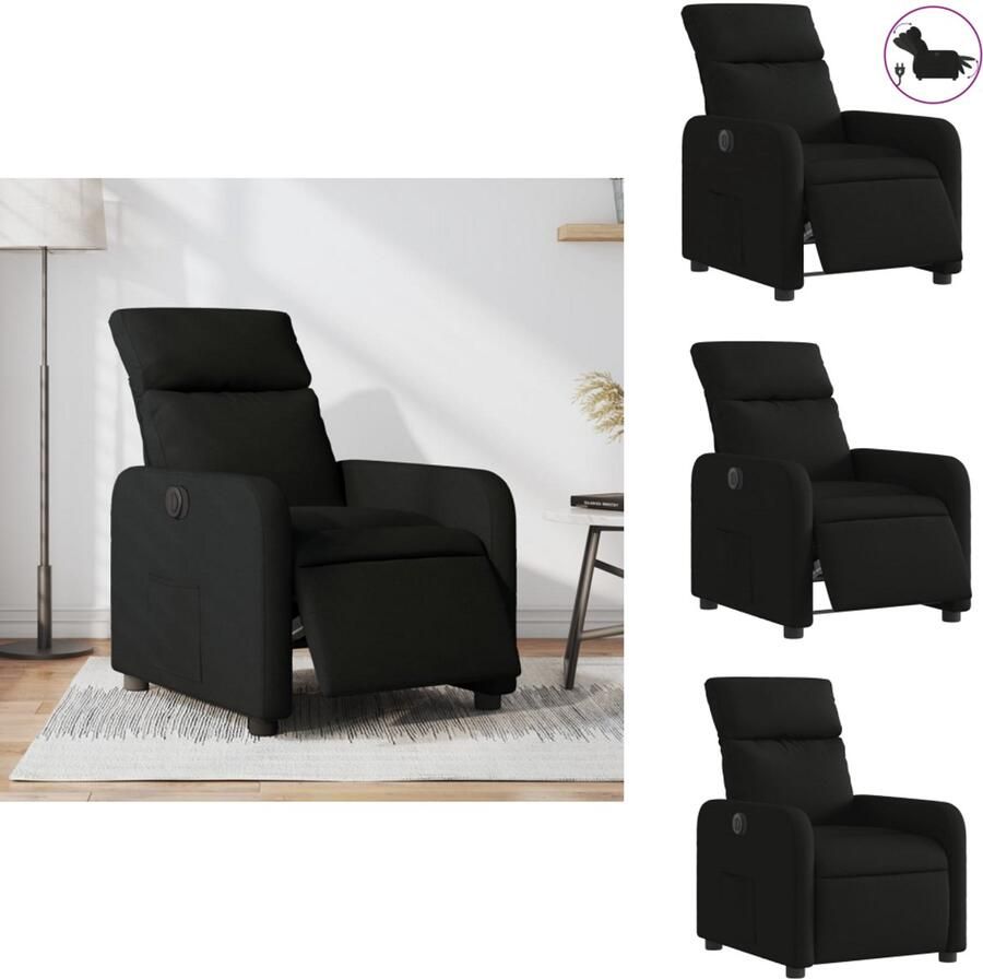 VidaXL Elektrisch Verstelbare Fauteuil Elektrisch Verstelbare Fauteuils Relaxfauteuil Draaifauteuil Fauteuil verstelbaar elektrisch stof zwart