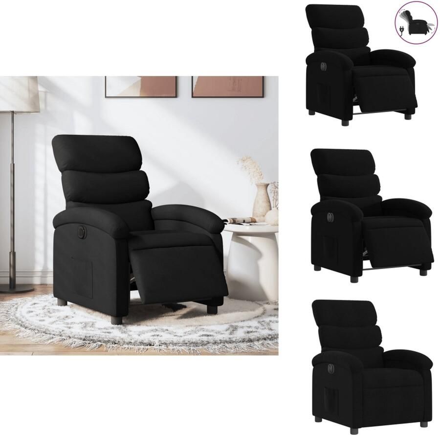 VidaXL Elektrisch Verstelbare Fauteuil Elektrisch Verstelbare Fauteuils Relaxfauteuil Draaifauteuil Fauteuil verstelbaar elektrisch stof zwart