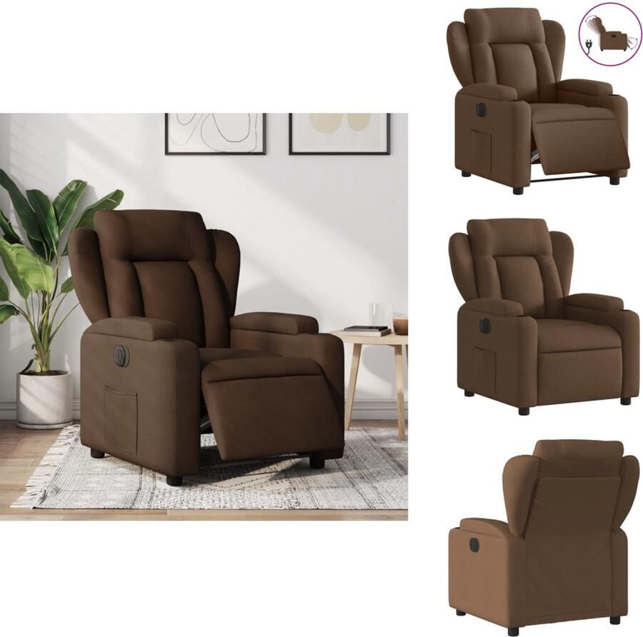 VidaXL Elektrisch Verstelbare Fauteuil Elektrisch Verstelbare Fauteuils Relaxfauteuil Draaifauteuil Fauteuil verstelbaar elektrisch stof bruin