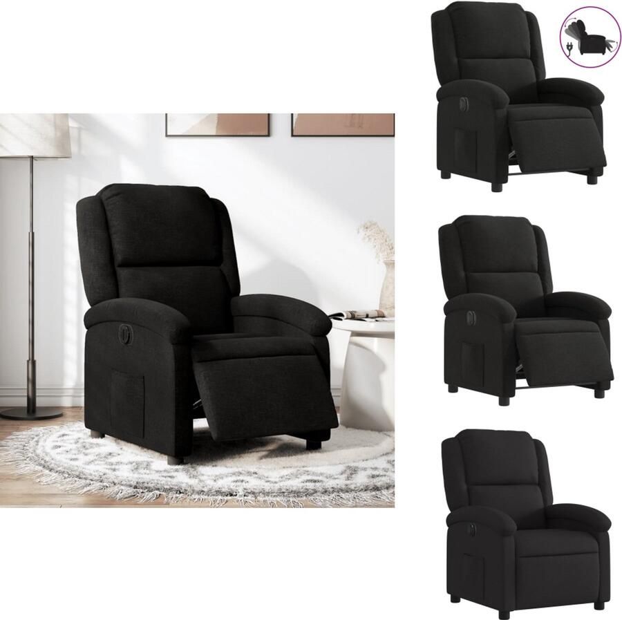 VidaXL Elektrisch Verstelbare Fauteuil Elektrisch Verstelbare Fauteuils Relaxfauteuil Draaifauteuil Fauteuil verstelbaar elektrisch stof zwart