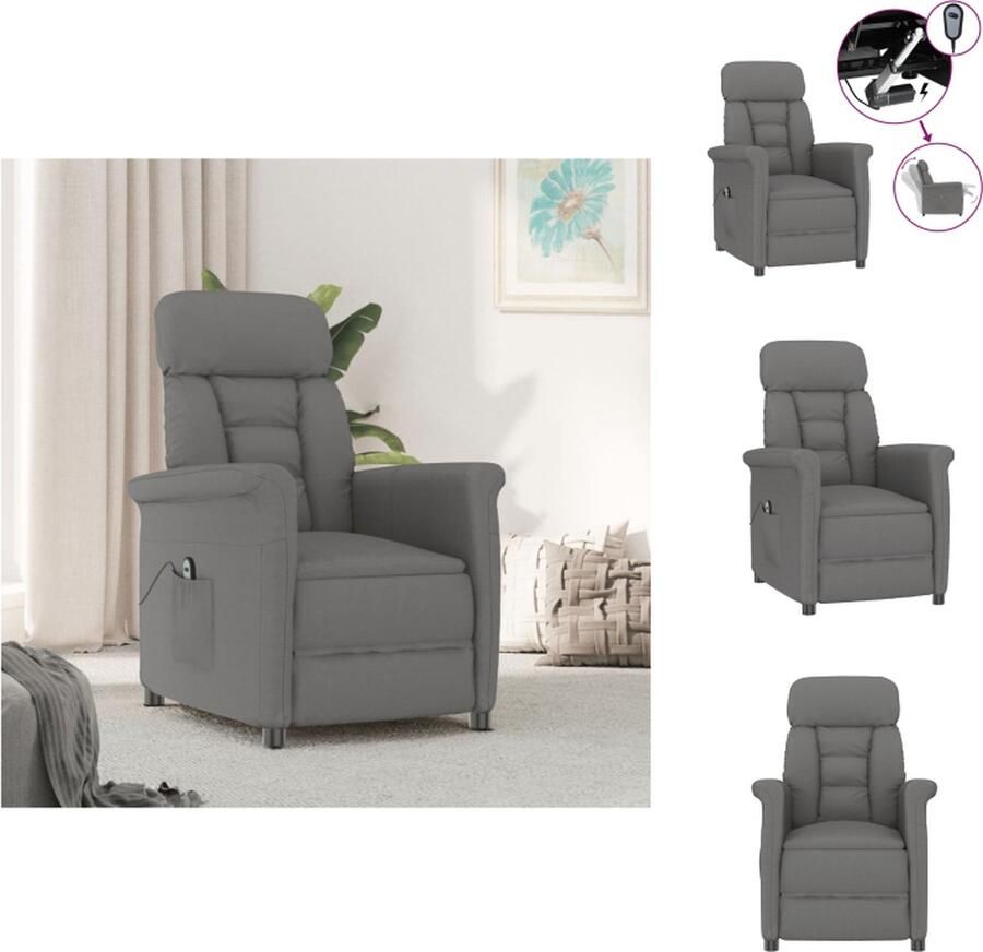 VidaXL Fauteuil Fauteuils Leunstoel Fauteuil Kunstleer Fauteuil elektrisch verstelbaar kunstsuèdeleer donkergrijs