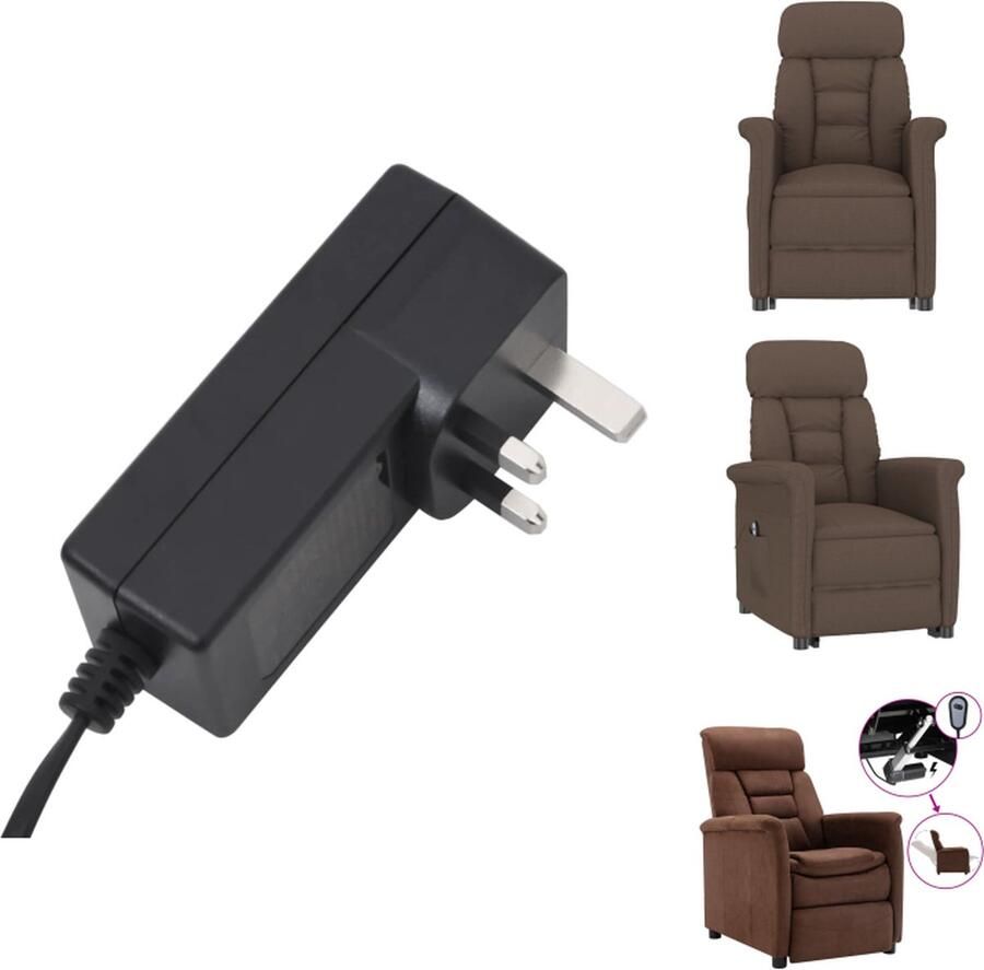 VidaXL Fauteuil Fauteuils Leunstoel Fauteuil Kunstleer Fauteuil elektrisch verstelbaar kunstsuèdeleer bruin - Foto 2