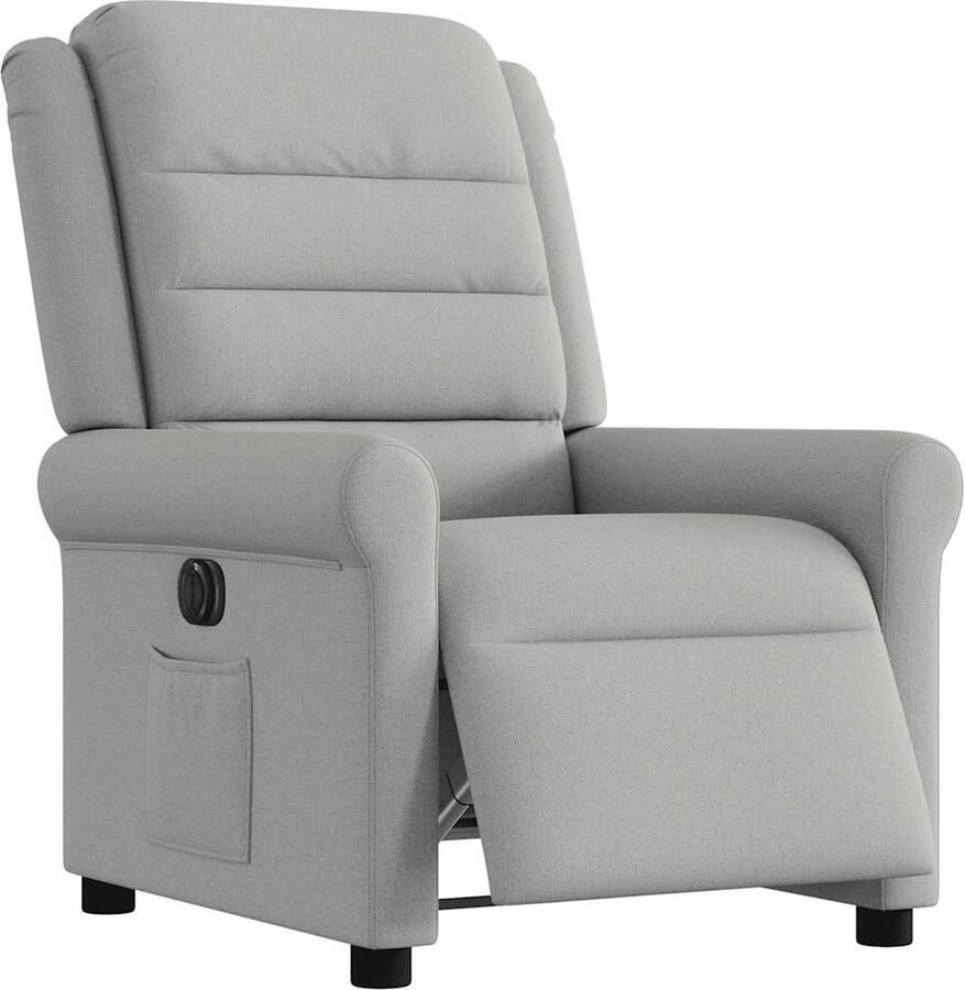 VidaXL Elektrisch Verstelbare Fauteuil Wolk Grijs