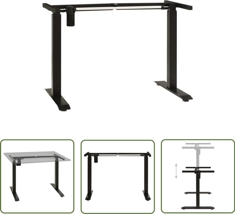 VidaXL Elektrisch Zit-Sta Bureauframe Zwart Elektrisch Bureauframe Ergonomische Bureausituatie Sit Stand Desk Hoogteverstelbaar Bureau Flexibele Werkplek Home Office Computer Bureau Laptop Bureau