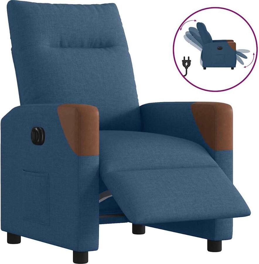 VidaXL Elektrische Fauteuil Blauw
