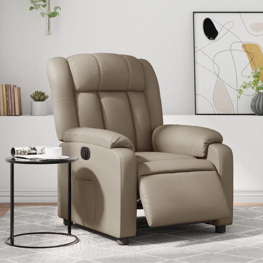 VidaXL Elektrische Fauteuil Kunstleer Cappuccino