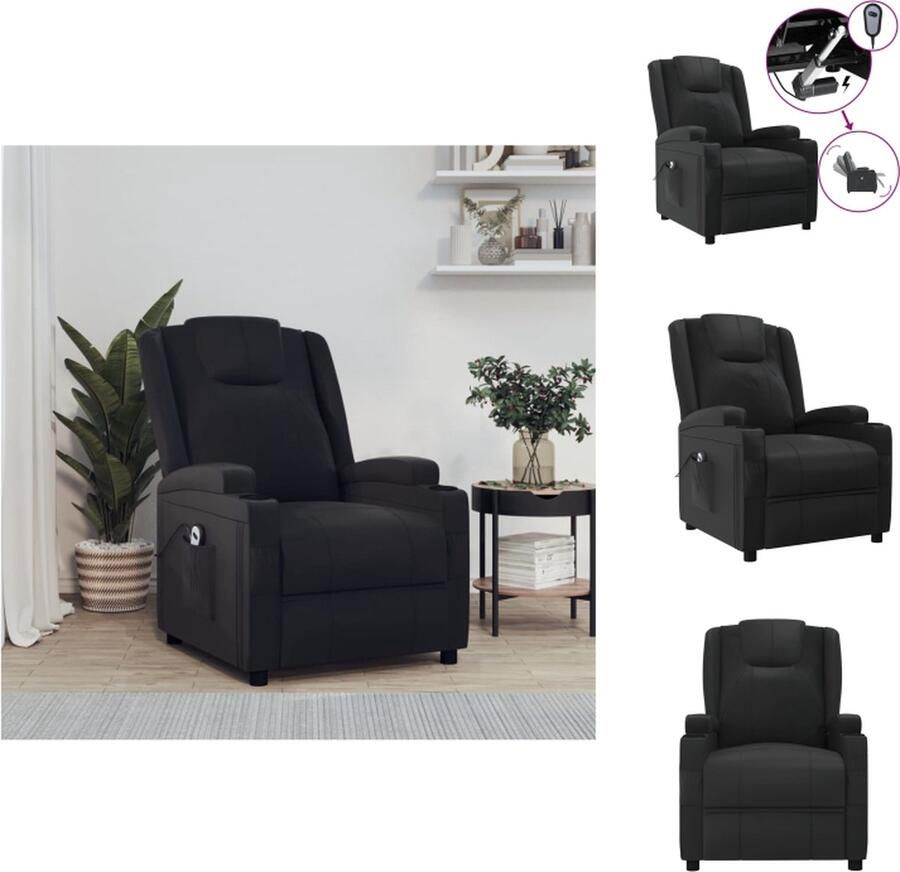 VidaXL Fauteuil Fauteuils Leunstoel Fauteuil Kunstleer Fauteuil elektrisch verstelbaar kunstleer zwart