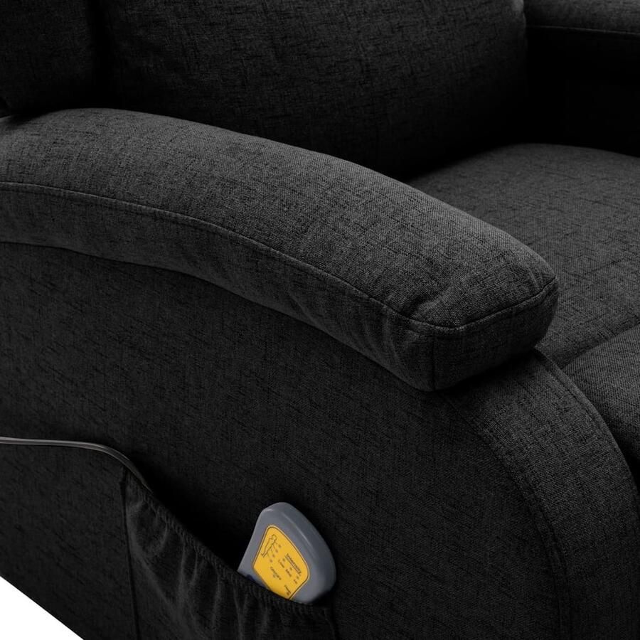 VidaXL Elektrische Massagefauteuil Zwart 70 x 93 x 98 cm 6-punts trillingsmassage Fauteuil