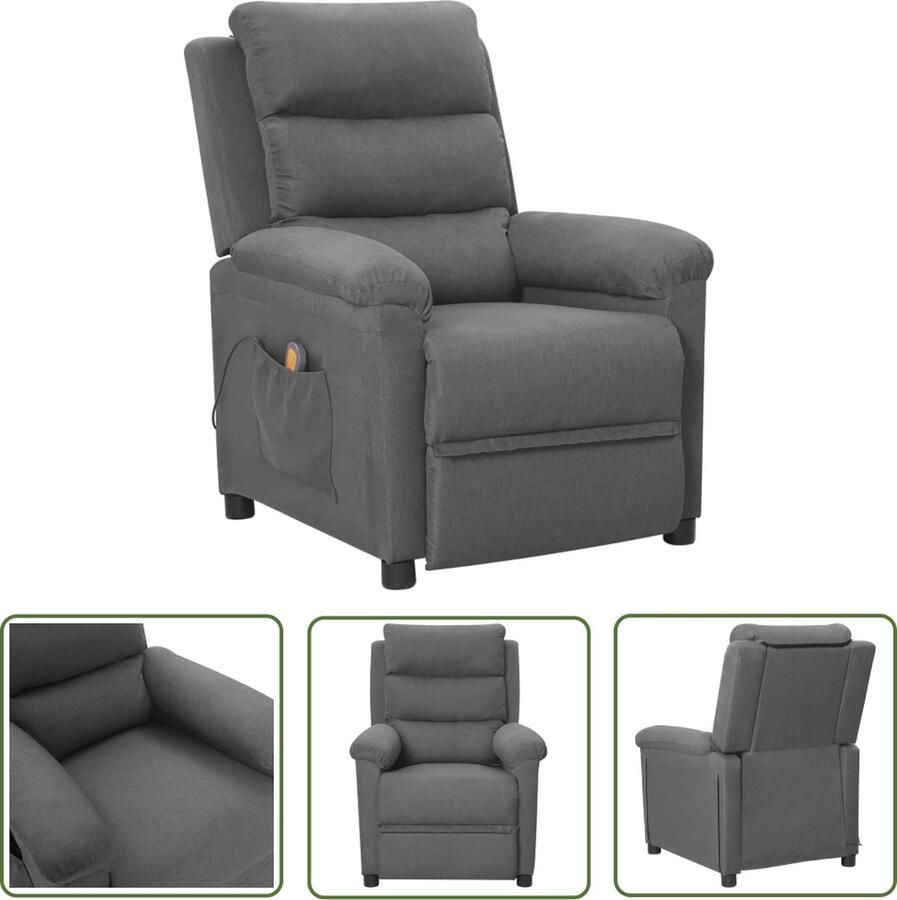 The Living Store Massagefauteuil Verstelbaar 6-punts trillingsmassage Lichtgrijs 74x92x101.5 cm Massagestoel Elektrische Massagestoel Relaxstoel Lounge Stoel Loungestoel - Foto 2