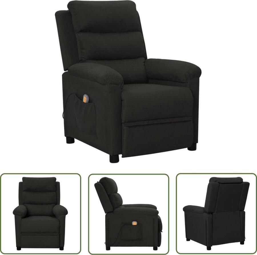 The Living Store Massagefauteuil Verstelbaar Met Massagefunctie Comfortabel Zwart 74 x 92 x 101.5 cm Massagestoel Elektrische Massagestoel Relaxstoel Loungestoel Fauteuils - Foto 3