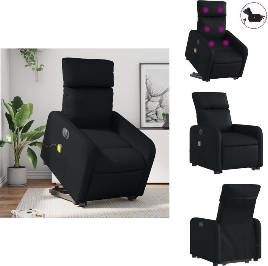 VidaXL Elektrische Sta-op-massagestoel Elektrische Sta-op-massagestoelen Sta-op-massagestoel elektrisch kunstleer zwart - Foto 2