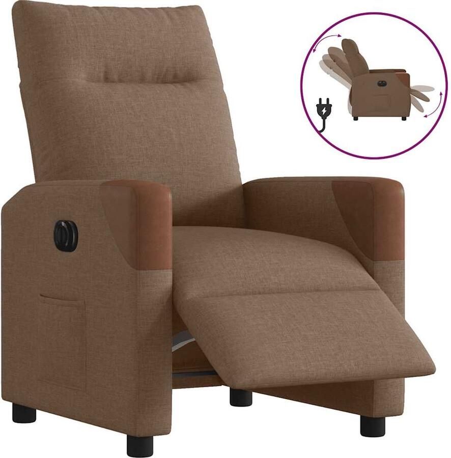 VidaXL Elektrische Verstelbare Fauteuil Bruin