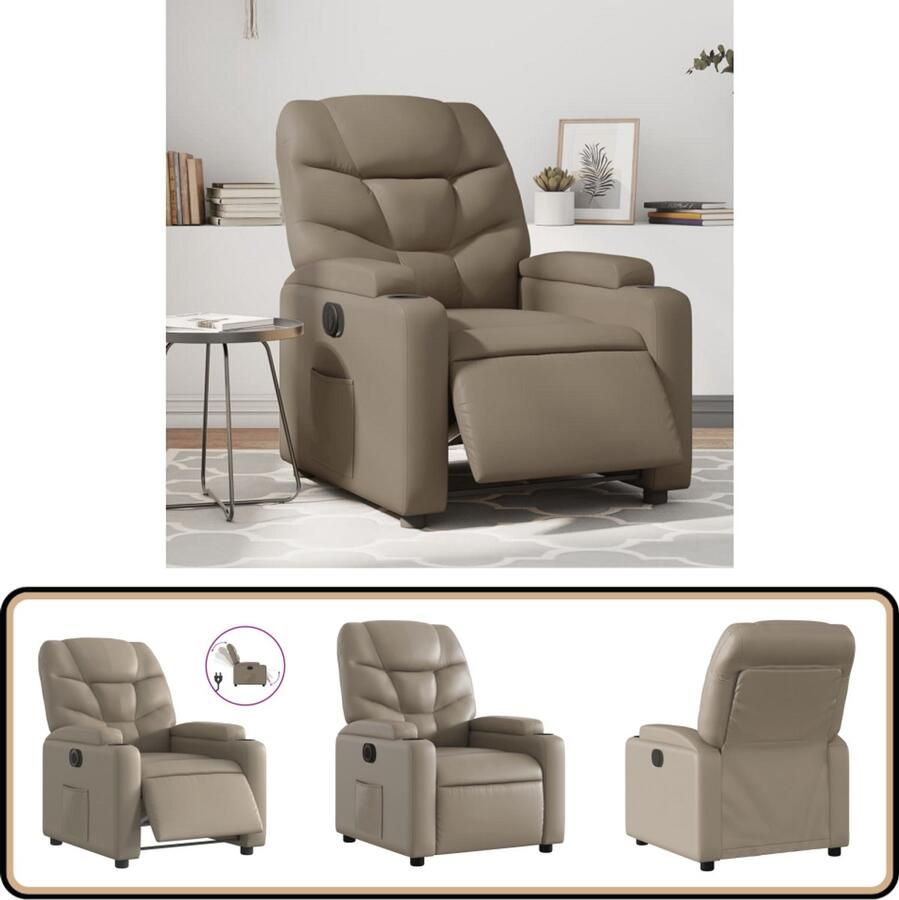 VidaXL Elektrische Verstelbare Fauteuil Cappuccino Elektrisch Verstelbare Fauteuil Elektrisch Verstelbare Fauteuils Fauteuil Relaxfauteuil