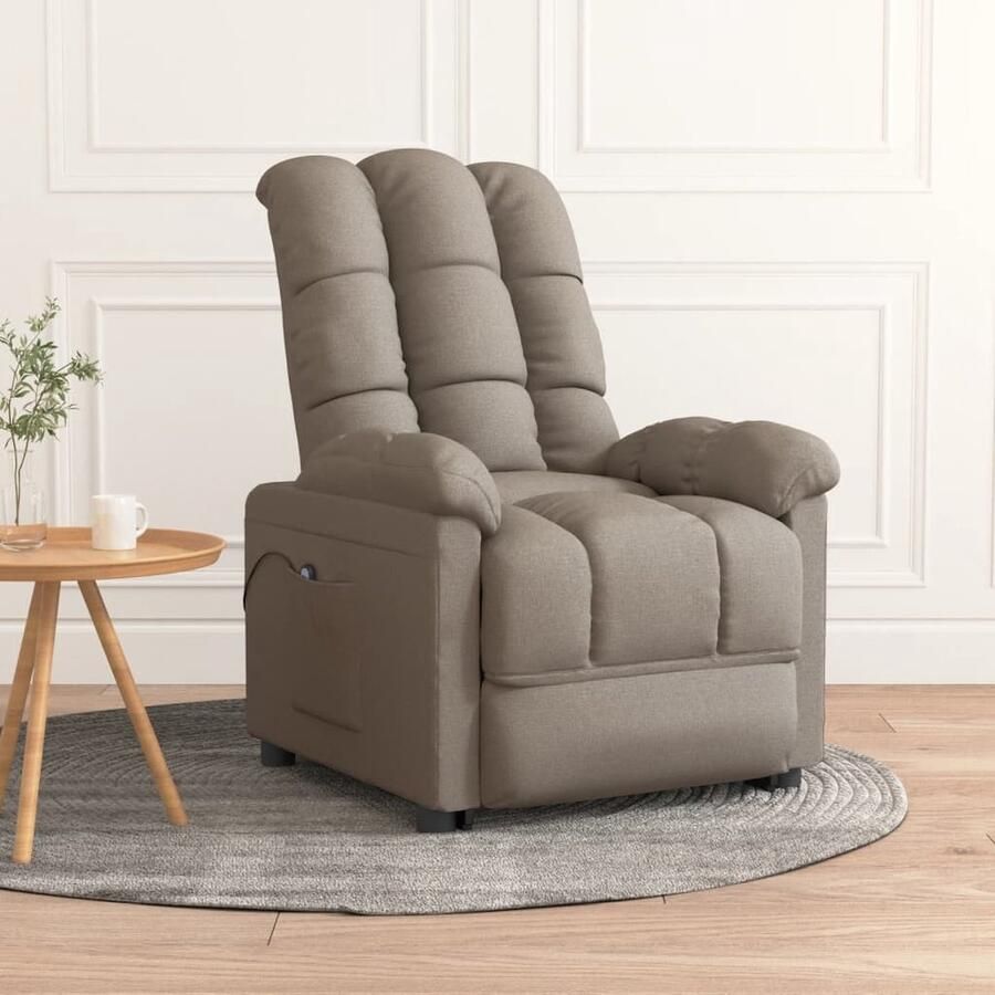 VidaXL Elektrische Verstelbare Fauteuil Taupe Elektrische Fauteuil Lounge Stoel Tv Stoel Fauteuils Elektrisch Verstelbaar Loungestoel