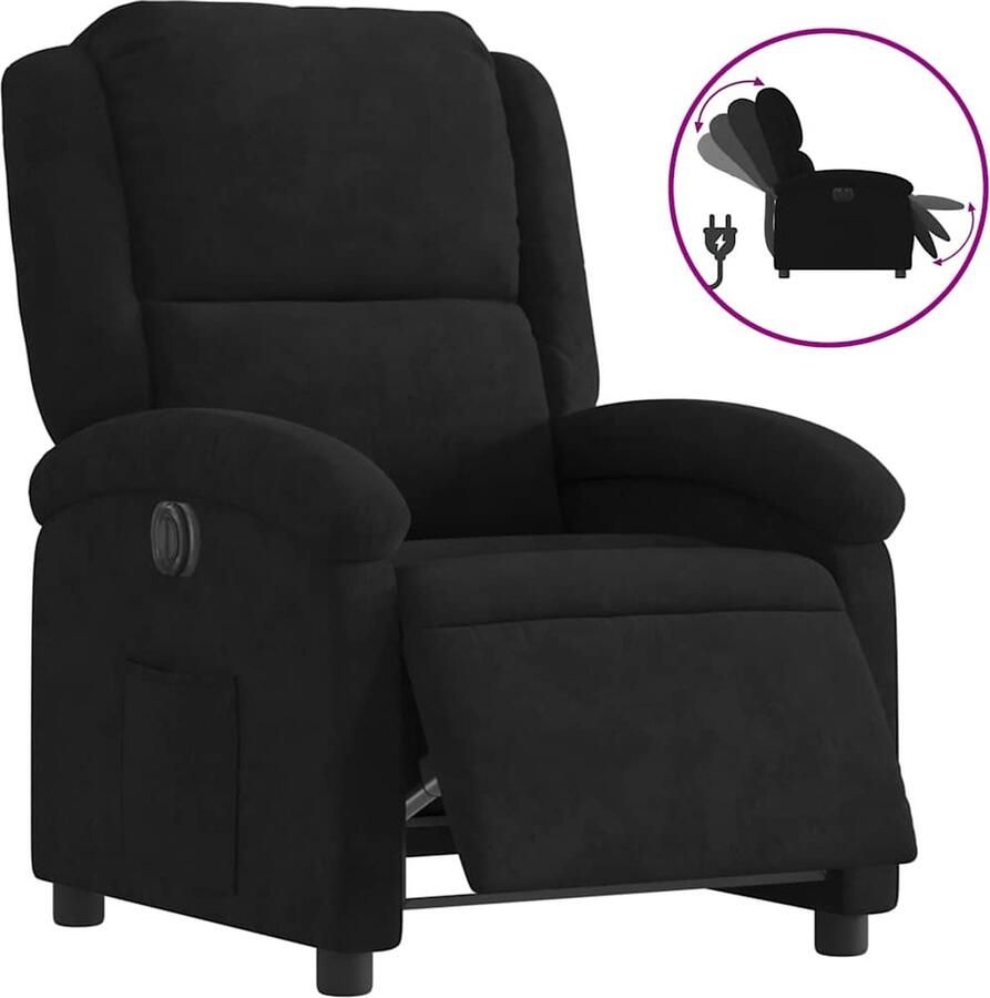 VidaXL Elektrische Verstelbare Fauteuil Zwart