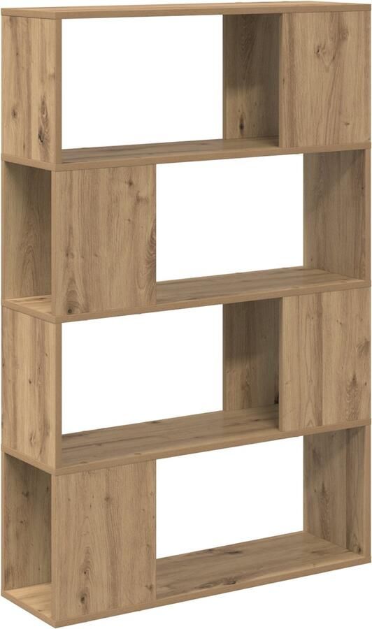 VidaXL Boekenkast Artisan eiken Bewerkt hout 80 x 24 x 124 cm Opslag