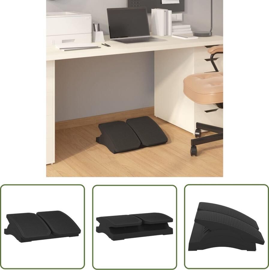 The Living Store Voetensteun Ergonomisch HIPS 43.5 x 32.5 x 10.5 cm In hoogte verstelbaar Voetensteun Ergonomische Voetsteun Voetensteun Bureau Voetenbankje Voetzak - Foto 2