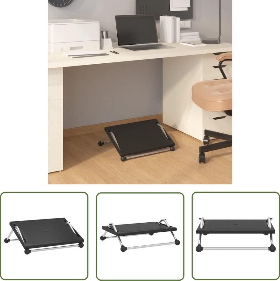 The Living Store Ergonomische Voetensteun 45 x 40 x 13.5 cm Duurzaam HIPS en Staal Voetensteun Ergonomische Voetsteun Voetenbank Zitcomfort Rugondersteuning - Foto 2