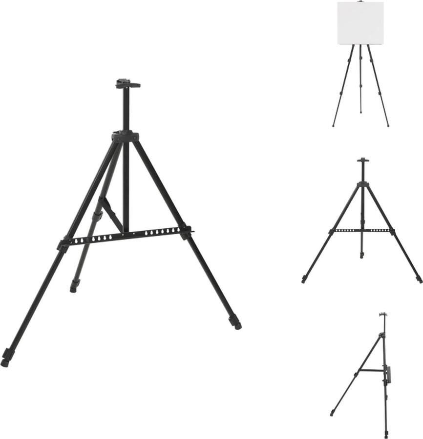 VidaXL Ezel Ezels Schildersezel Presentatie-ezel verstelbaar metaal zwart