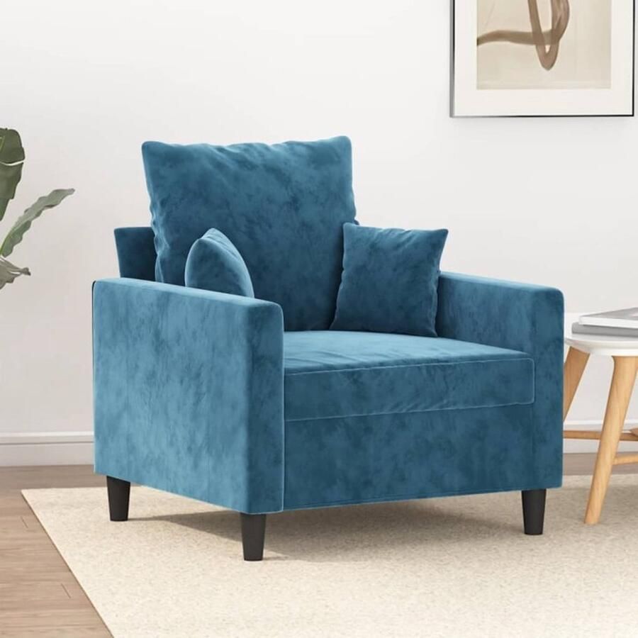 VidaXL Fauteuil 60 cm fluweel blauw - Foto 4
