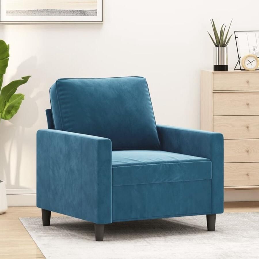 VidaXL Fauteuil 60 cm Fluweel Blauw