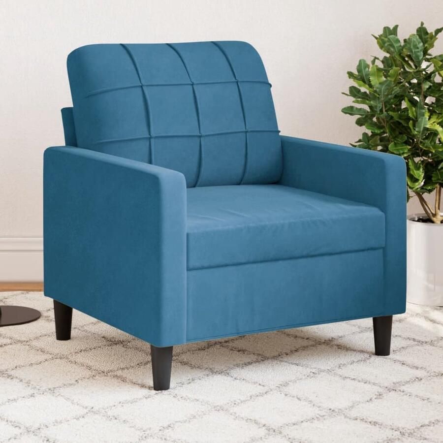 VidaXL Fauteuil Fauteuils Bank Zitstoel Fauteuil 60 cm fluweel blauw