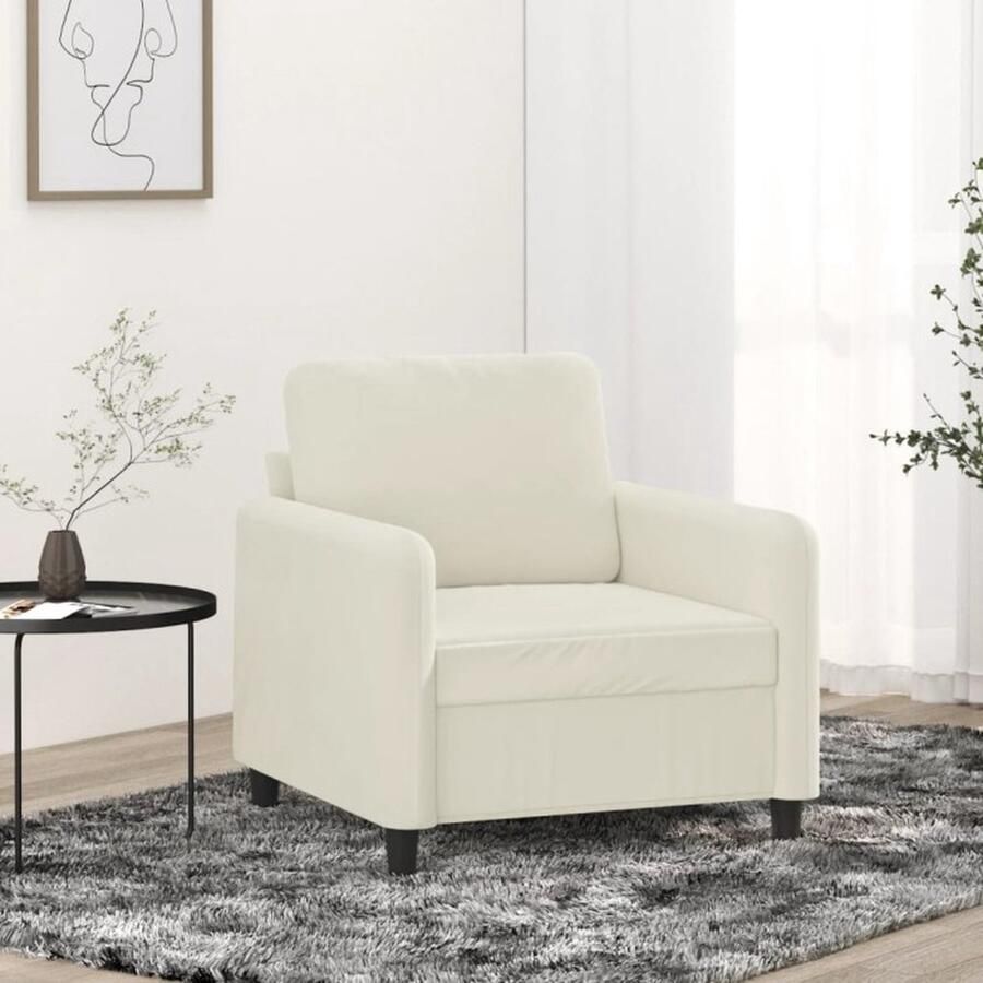 VidaXL Fauteuil Fluweel Crèmekleurig 60 cm Fauteuil Fluweel Stoffen Fauteuil Design Fauteuil Lounge Fauteuil Relaxstoel