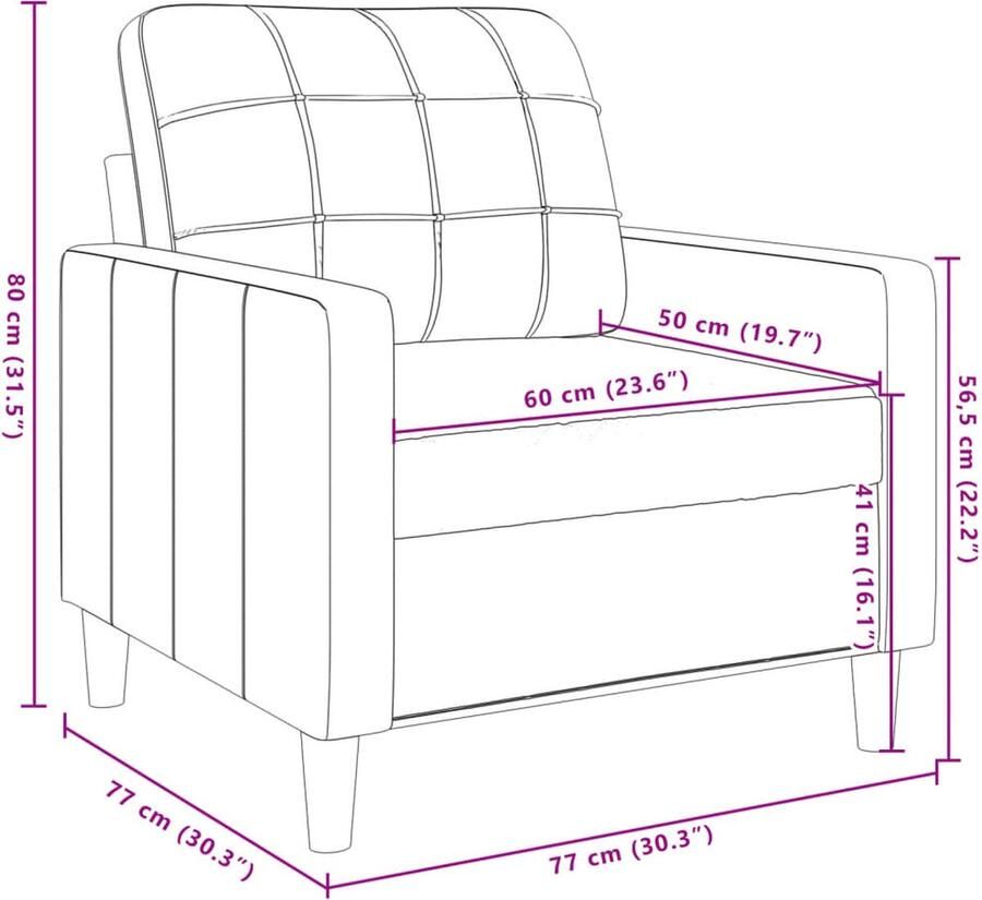 VidaXL Fluweel Stoffen Fauteuil 60 cm fluweel zwart Zwarte Fauteuil Luxe Fauteuil Comfortabele Fauteuil - Foto 2
