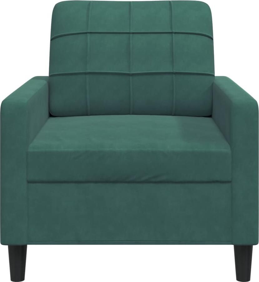 VidaXL Fauteuil Fluweel Donkergroen 60 cm Fauteuil Fluweel Donkere Kleuren Designstoel Lounge Stoel - Foto 2