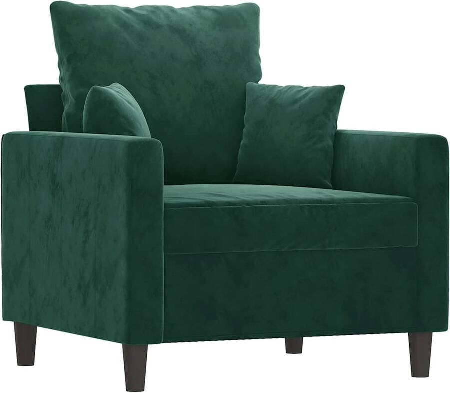 VidaXL Fauteuil Fluweel Donkergroen 60 cm Fauteuil Fluweel Donkere Kleuren Designstoel Lounge Stoel - Foto 8